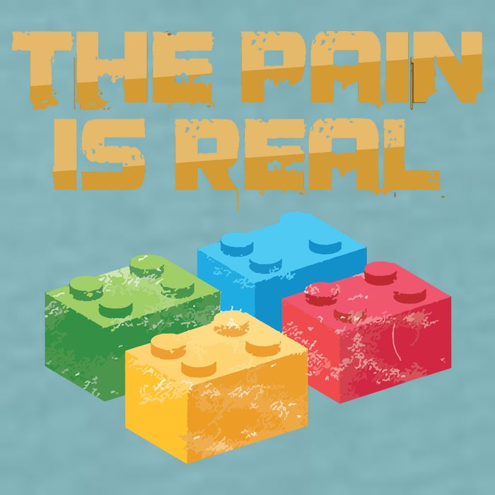 Funny Building Blocks Bricks Builder Pain Is Real Gift Sueded Cloud Jersey T-Shirt