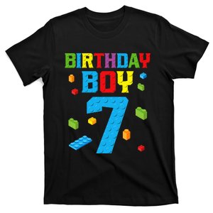 funny Building Bricks 7th Birthday Party T-Shirt