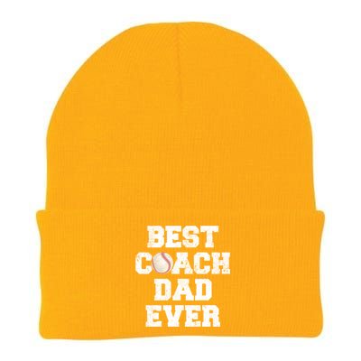 Funny Best Baseball Coach Dad Ever Father's Day Baseball Dad Gift Knit Cap Winter Beanie