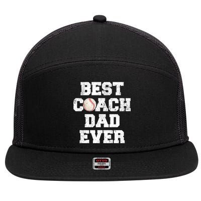 Funny Best Baseball Coach Dad Ever Father's Day Baseball Dad Gift 7 Panel Mesh Trucker Snapback Hat