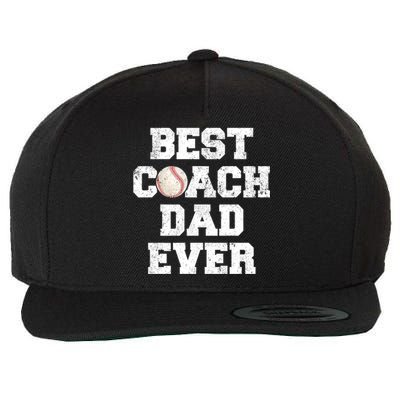 Funny Best Baseball Coach Dad Ever Father's Day Baseball Dad Gift Wool Snapback Cap