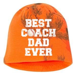 Funny Best Baseball Coach Dad Ever Father's Day Baseball Dad Gift Kati - Camo Knit Beanie