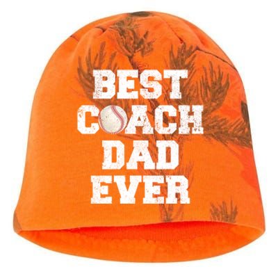 Funny Best Baseball Coach Dad Ever Father's Day Baseball Dad Gift Kati - Camo Knit Beanie