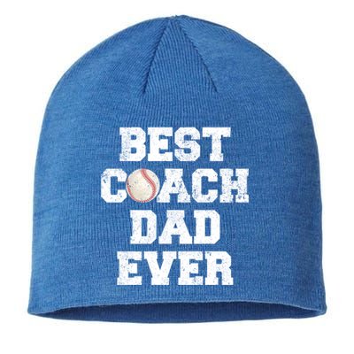 Funny Best Baseball Coach Dad Ever Father's Day Baseball Dad Gift Sustainable Beanie