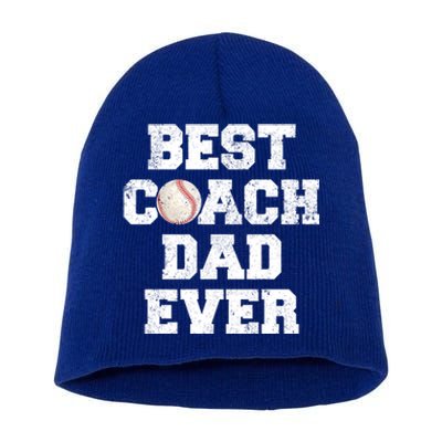 Funny Best Baseball Coach Dad Ever Father's Day Baseball Dad Gift Short Acrylic Beanie