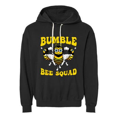 Funny Bumble Bee Design For Women Bee Squad Buddies Garment-Dyed Fleece Hoodie