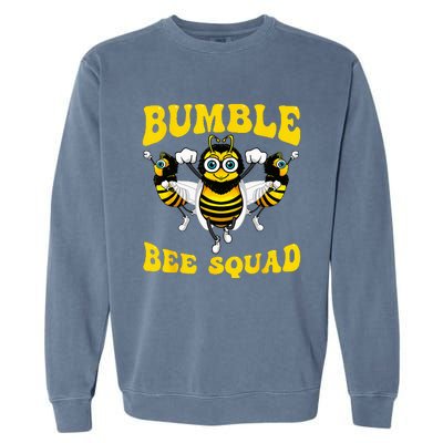 Funny Bumble Bee Design For Women Bee Squad Buddies Garment-Dyed Sweatshirt