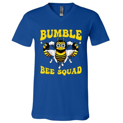 Funny Bumble Bee Design For Women Bee Squad Buddies V-Neck T-Shirt