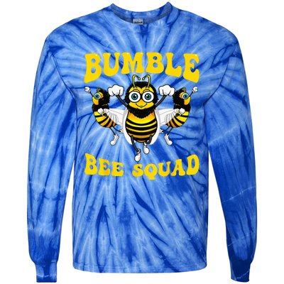 Funny Bumble Bee Design For Women Bee Squad Buddies Tie-Dye Long Sleeve Shirt