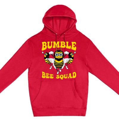 Funny Bumble Bee Design For Women Bee Squad Buddies Premium Pullover Hoodie