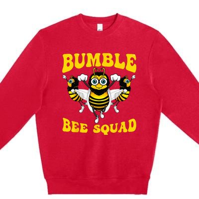 Funny Bumble Bee Design For Women Bee Squad Buddies Premium Crewneck Sweatshirt