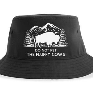 Funny Buffalo Bison Do Not Pet The Fluffy Cow Sustainable Bucket Hat