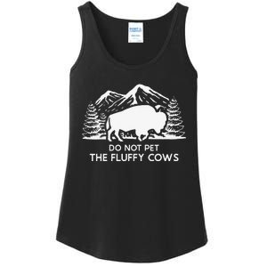 Funny Buffalo Bison Do Not Pet The Fluffy Cow Ladies Essential Tank