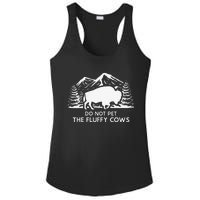 Funny Buffalo Bison Do Not Pet The Fluffy Cow Ladies PosiCharge Competitor Racerback Tank