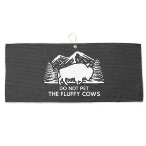 Funny Buffalo Bison Do Not Pet The Fluffy Cow Large Microfiber Waffle Golf Towel