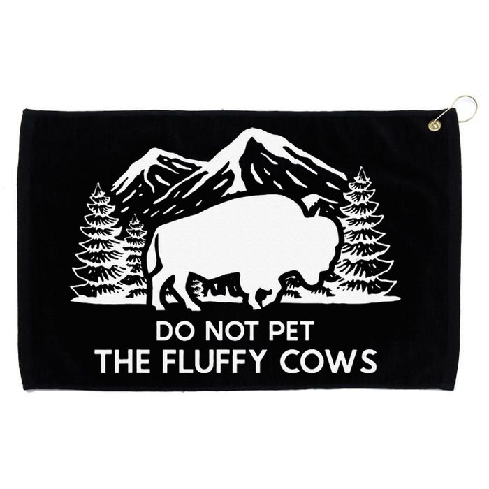 Funny Buffalo Bison Do Not Pet The Fluffy Cow Grommeted Golf Towel