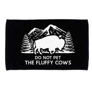 Funny Buffalo Bison Do Not Pet The Fluffy Cow Microfiber Hand Towel