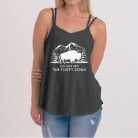 Funny Buffalo Bison Do Not Pet The Fluffy Cow Women's Strappy Tank