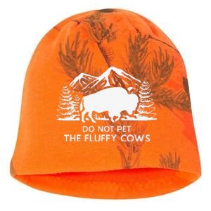 Funny Buffalo Bison Do Not Pet The Fluffy Cow Kati - Camo Knit Beanie