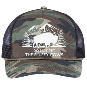 Funny Buffalo Bison Do Not Pet The Fluffy Cow Retro Rope Trucker Hat Cap