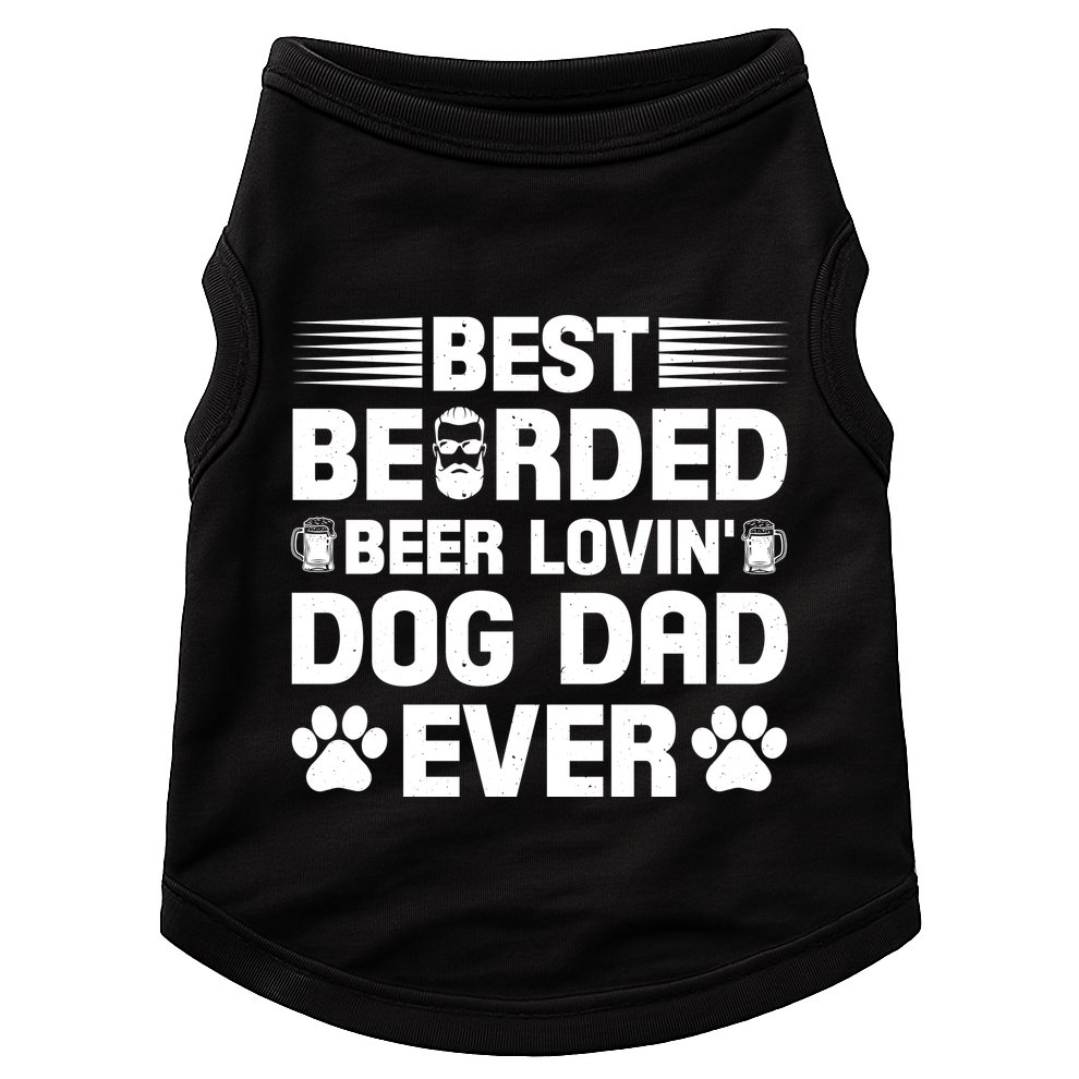 Funny Best Bearded Beer Lovin Dog Dad Slogan Doggie Tank