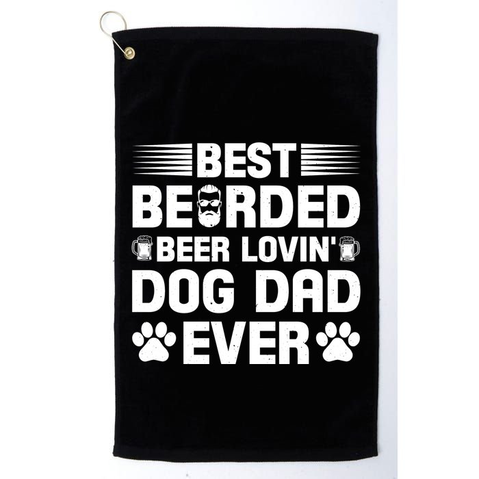 Funny Best Bearded Beer Lovin Dog Dad Slogan Golf Towel