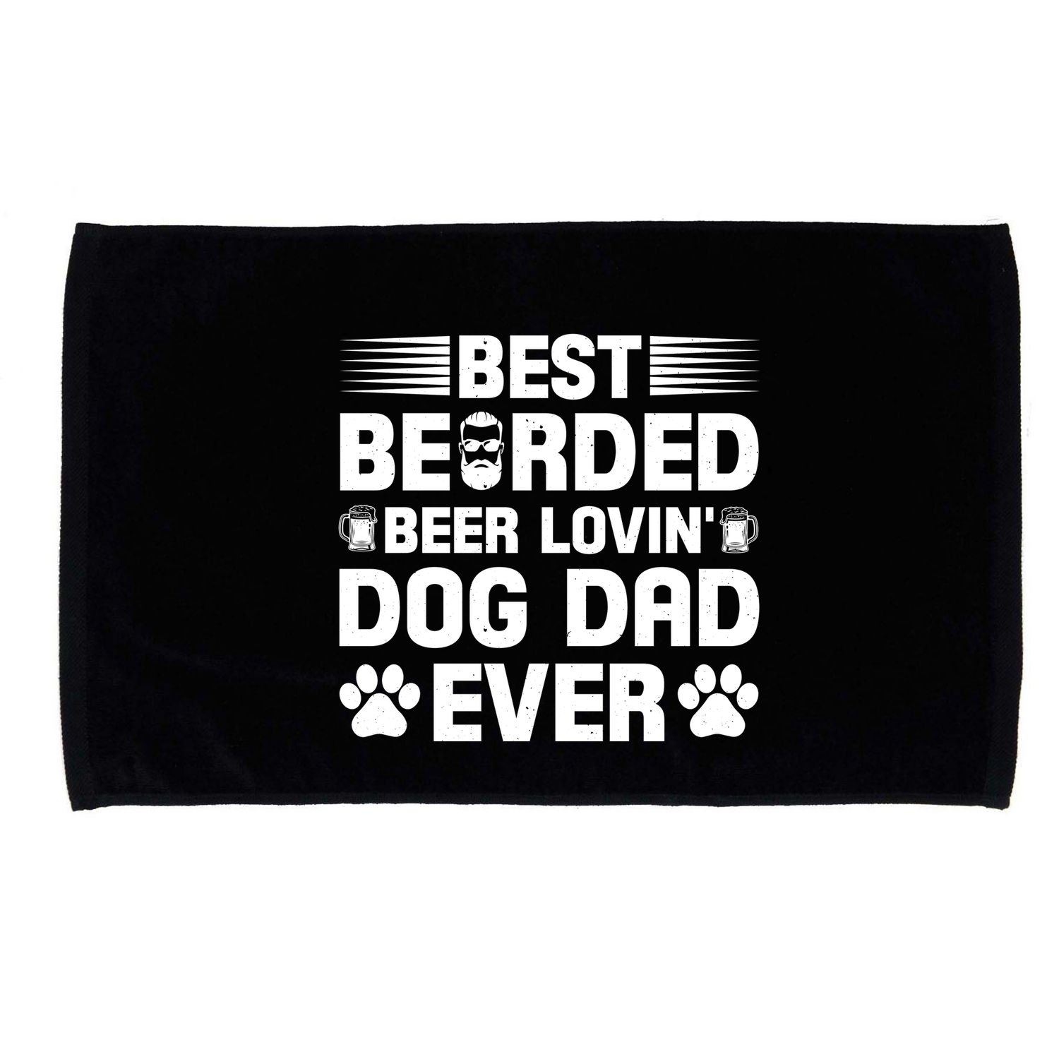 Funny Best Bearded Beer Lovin Dog Dad Slogan Microfiber Hand Towel