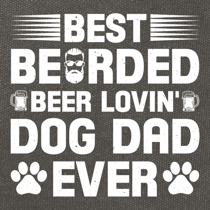Funny Best Bearded Beer Lovin Dog Dad Slogan Cotton Canvas Backpack