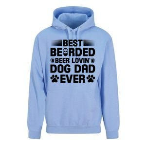 Funny Best Bearded Beer Lovin Dog Dad Slogan Unisex Surf Hoodie