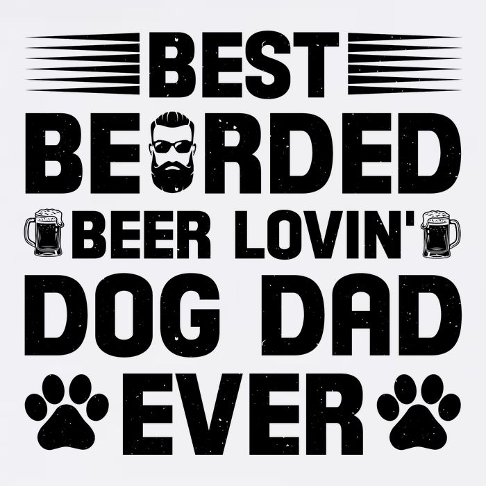 Funny Best Bearded Beer Lovin Dog Dad Slogan Garment-Dyed Sweatshirt