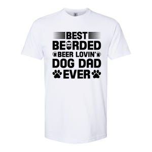 Funny Best Bearded Beer Lovin Dog Dad Slogan Softstyle CVC T-Shirt