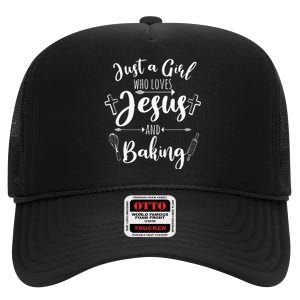 Funny Baking Baker Gift For Women Cool Jesus Christian Bake High Crown Mesh Back Trucker Hat