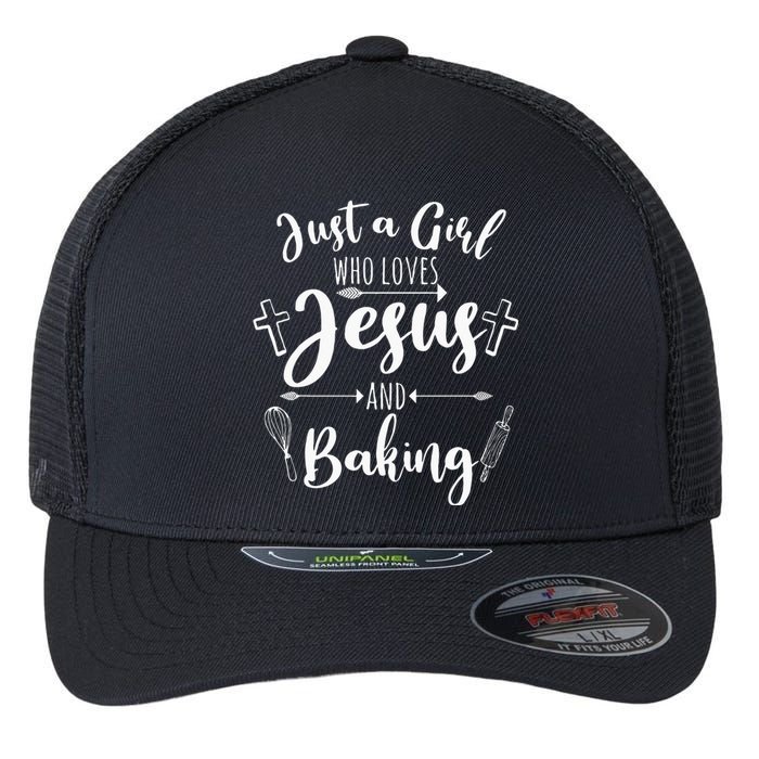 Funny Baking Baker Gift For Women Cool Jesus Christian Bake Flexfit Unipanel Trucker Cap