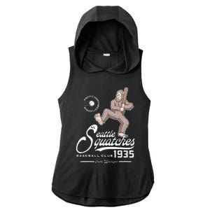 Funny Bigfoot Baseball Seatlle Squatches for Baseball Fan Ladies PosiCharge Tri-Blend Wicking Draft Hoodie Tank