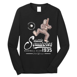 Funny Bigfoot Baseball Seatlle Squatches for Baseball Fan Long Sleeve Shirt