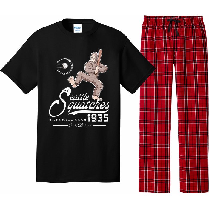 Funny Bigfoot Baseball Seatlle Squatches for Baseball Fan Pajama Set