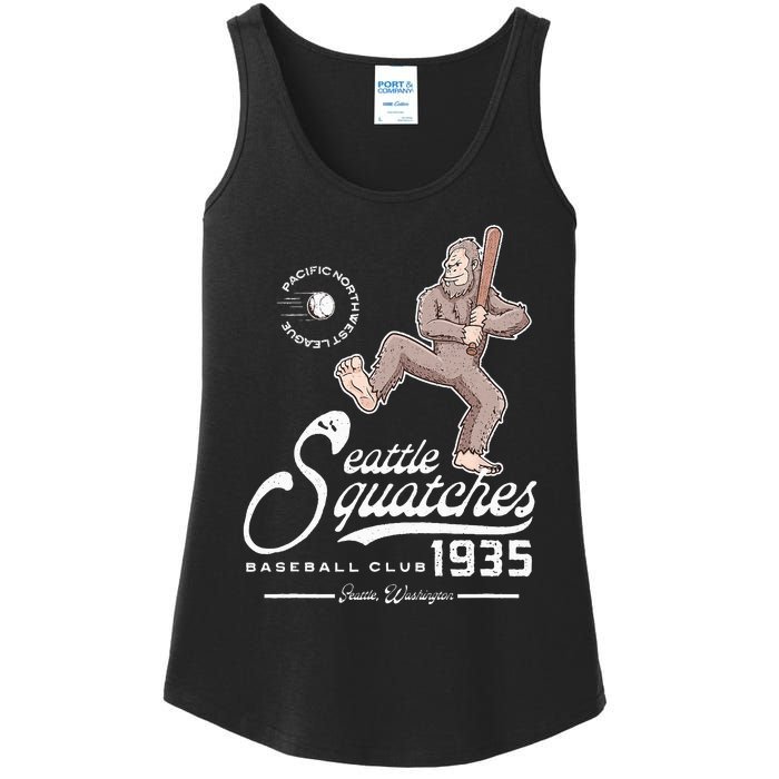 Funny Bigfoot Baseball Seatlle Squatches for Baseball Fan Ladies Essential Tank