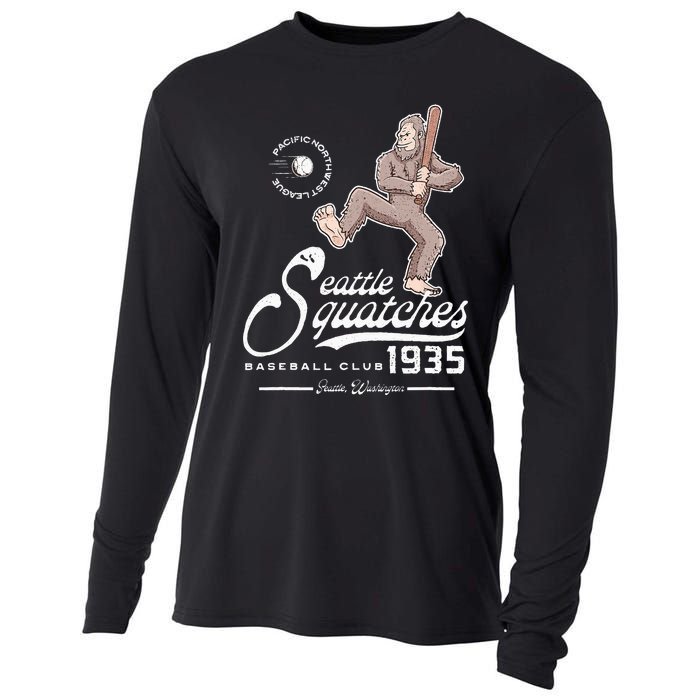 Funny Bigfoot Baseball Seatlle Squatches for Baseball Fan Cooling Performance Long Sleeve Crew