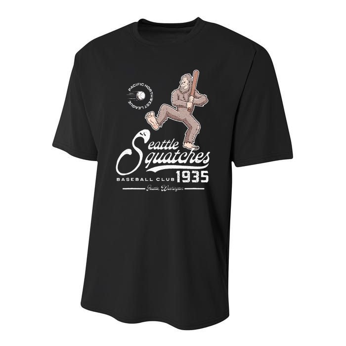 Funny Bigfoot Baseball Seatlle Squatches for Baseball Fan Youth Performance Sprint T-Shirt