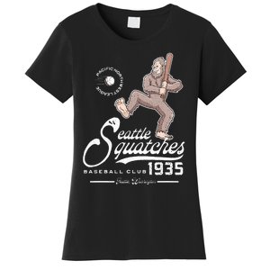 Funny Bigfoot Baseball Seatlle Squatches for Baseball Fan Women's T-Shirt