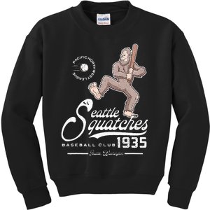 Funny Bigfoot Baseball Seatlle Squatches for Baseball Fan Kids Sweatshirt