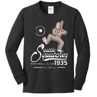 Funny Bigfoot Baseball Seatlle Squatches for Baseball Fan Kids Long Sleeve Shirt