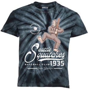 Funny Bigfoot Baseball Seatlle Squatches for Baseball Fan Kids Tie-Dye T-Shirt