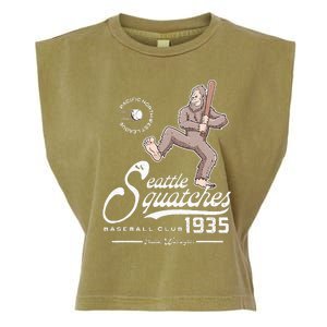 Funny Bigfoot Baseball Seatlle Squatches for Baseball Fan Garment-Dyed Women's Muscle Tee