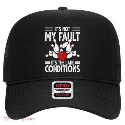 Funny Bowling Bowler Team Bowling Lane Spare High Crown Mesh Back Trucker Hat
