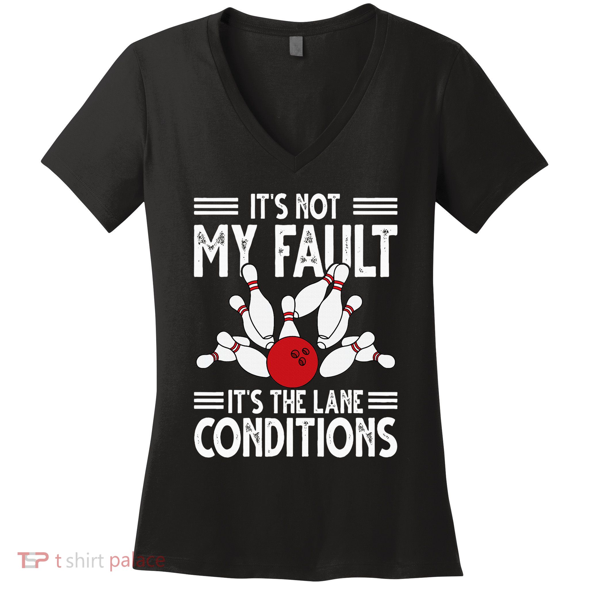 Funny Bowling Bowler Team Bowling Lane Spare Women's V-Neck T-Shirt