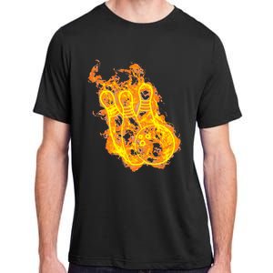 Fire Bowling Ball And Bowling Pins Flaming Bowler Adult ChromaSoft Performance T-Shirt