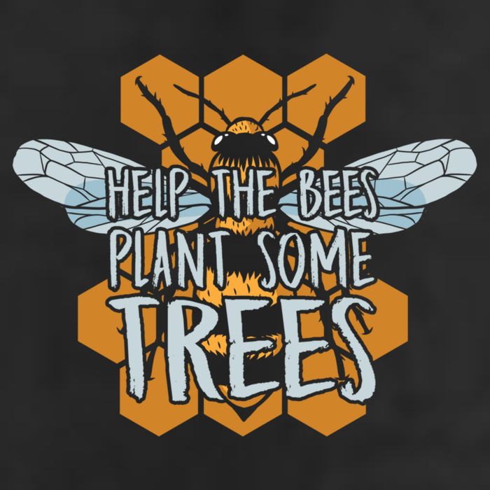 Funny Beekeeper Bee Gift Help The Bees Plant Some Trees Great Gift 7 Panel Mesh Trucker Snapback Hat