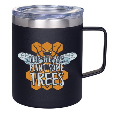 Funny Beekeeper Bee Gift Help The Bees Plant Some Trees Great Gift 12oz Stainless Steel Coffee Mug