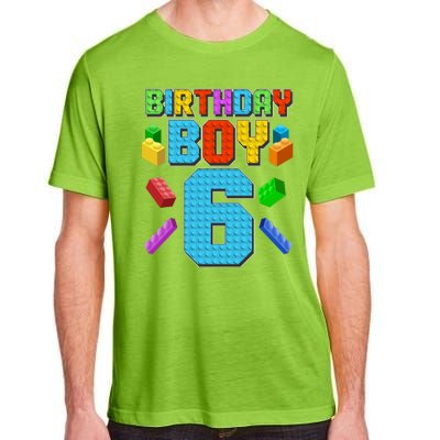 Funny Birthday Boy 6th Birthday Lego Master Builder Adult ChromaSoft Performance T-Shirt